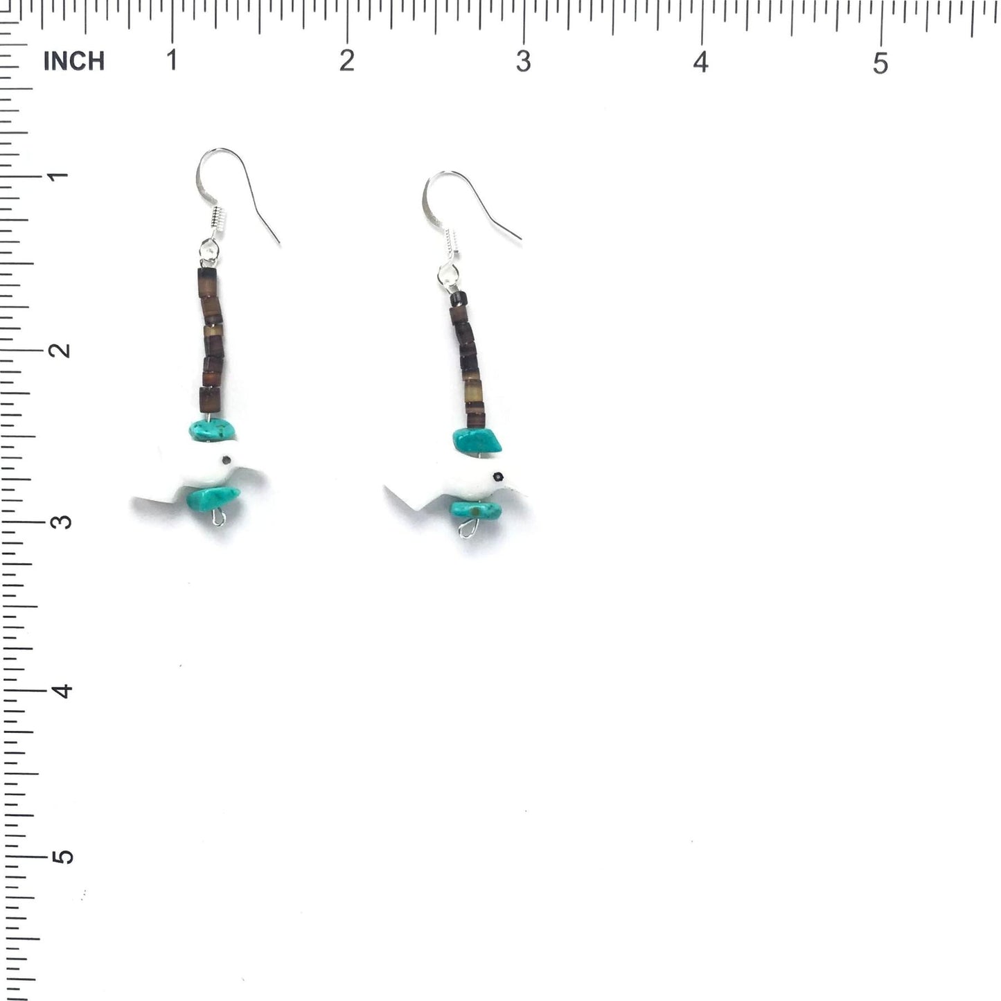 Mike Tucson White Marble Bird Fetish Carving Necklace and Earring Set-Indian Pueblo Store