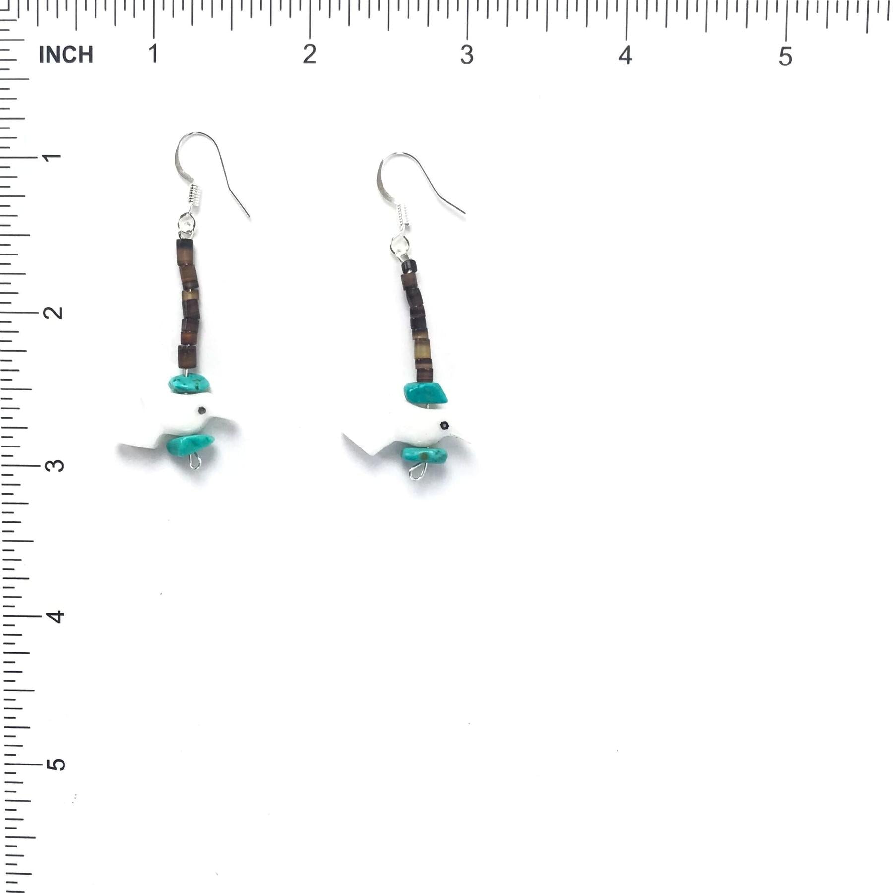 Mike Tucson White Marble Bird Fetish Carving Necklace and Earring Set-Indian Pueblo Store