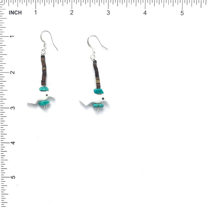 Mike Tucson White Marble Bird Fetish Carving Necklace and Earring Set-Indian Pueblo Store