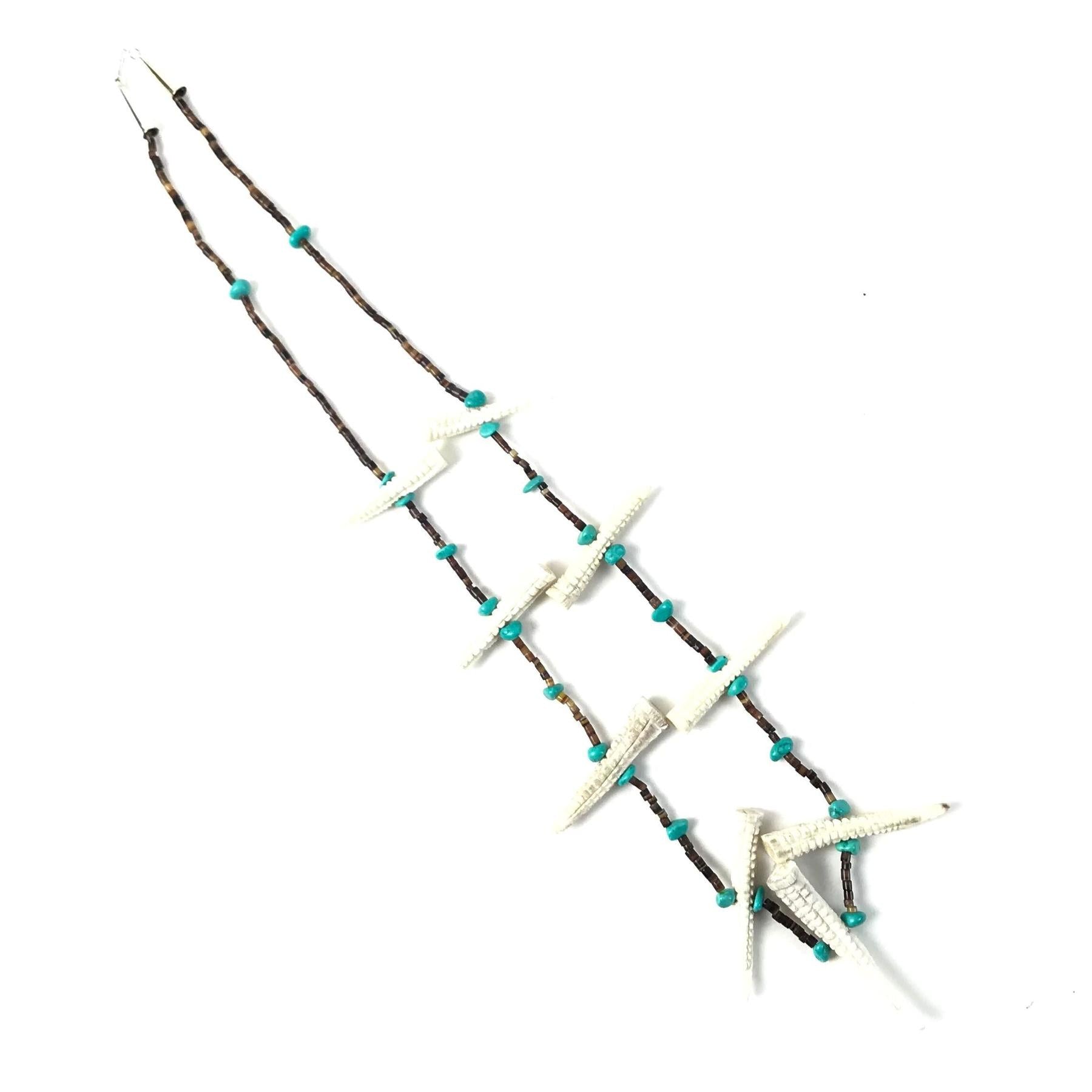 Mike Tucson Antler Corn Fetish Carving Necklace and Earring Set-Indian Pueblo Store