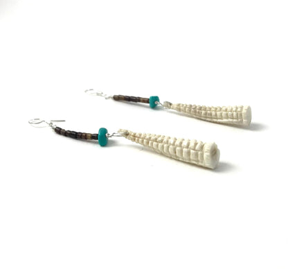 Mike Tucson Antler Corn Fetish Carving Necklace and Earring Set-Indian Pueblo Store