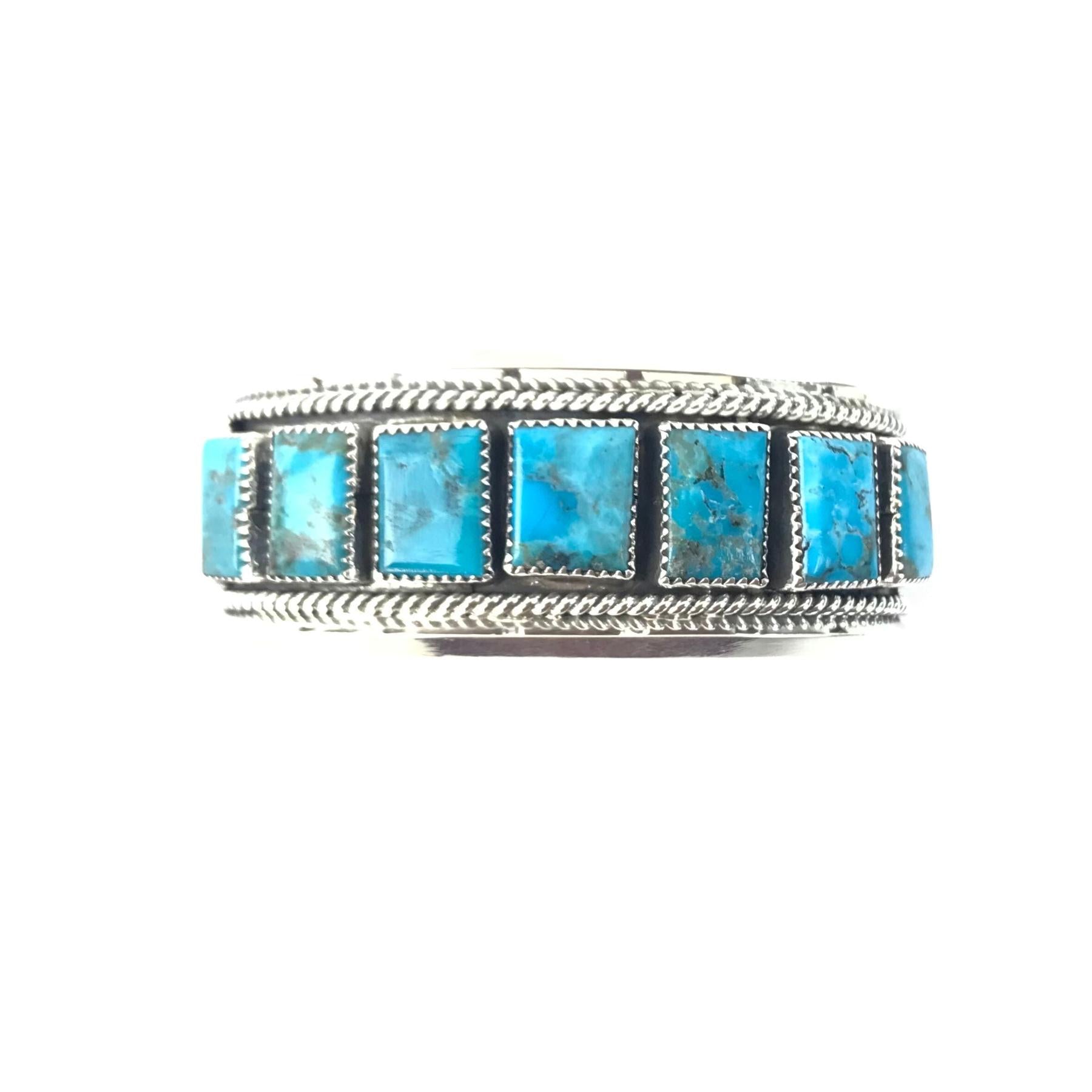 Tommy Lowe Square Turquoise Bracelet-Indian Pueblo Store