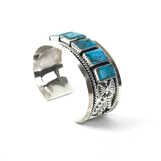 Tommy Lowe Square Turquoise Bracelet-Indian Pueblo Store