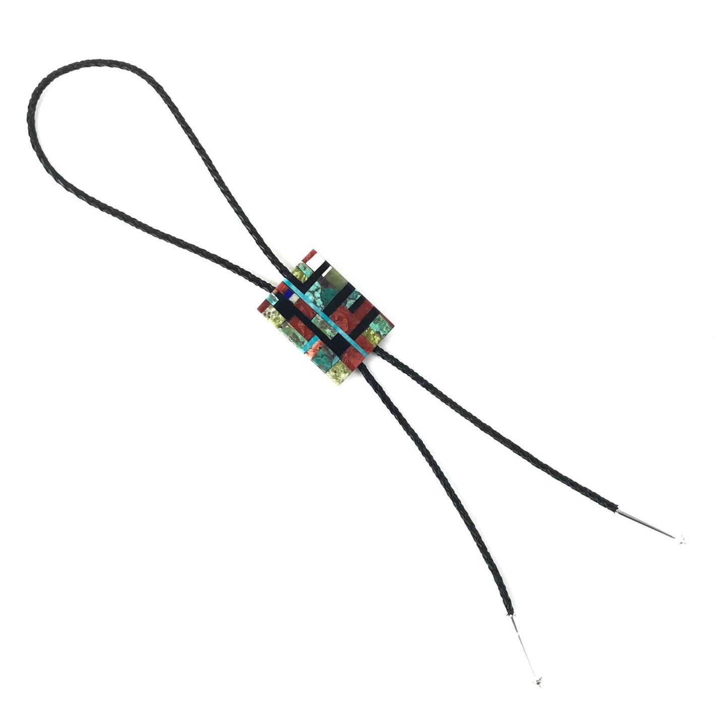 Joe and Marilyn Pacheco Multi-Gemstone Mosaic Bolo Tie-Indian Pueblo Store