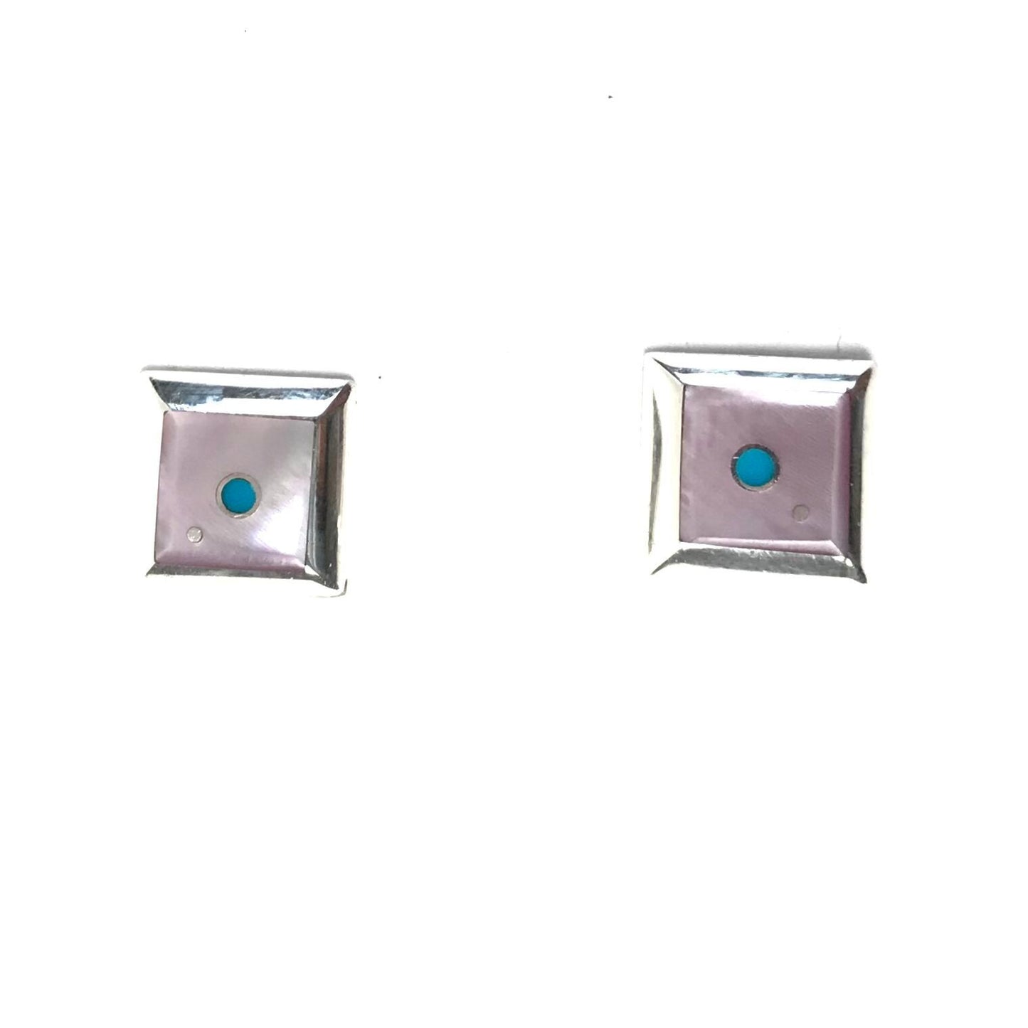 Veronica Benally Pink Mother of Pearl Earrings-Indian Pueblo Store