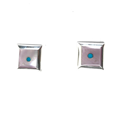 Veronica Benally Pink Mother of Pearl Earrings-Indian Pueblo Store
