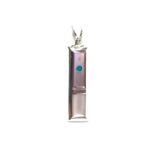 Veronica Benally Pink Mother of Pearl Inlay Pendant-Indian Pueblo Store