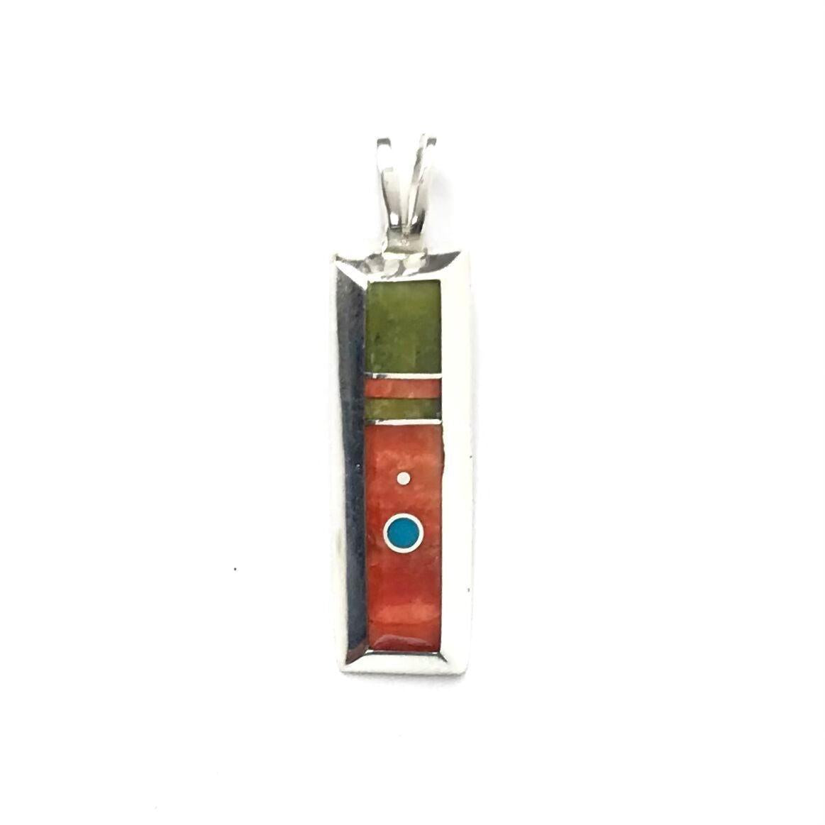 Veronica Benally Orange Spiny Oyster Shell Pendant-Indian Pueblo Store