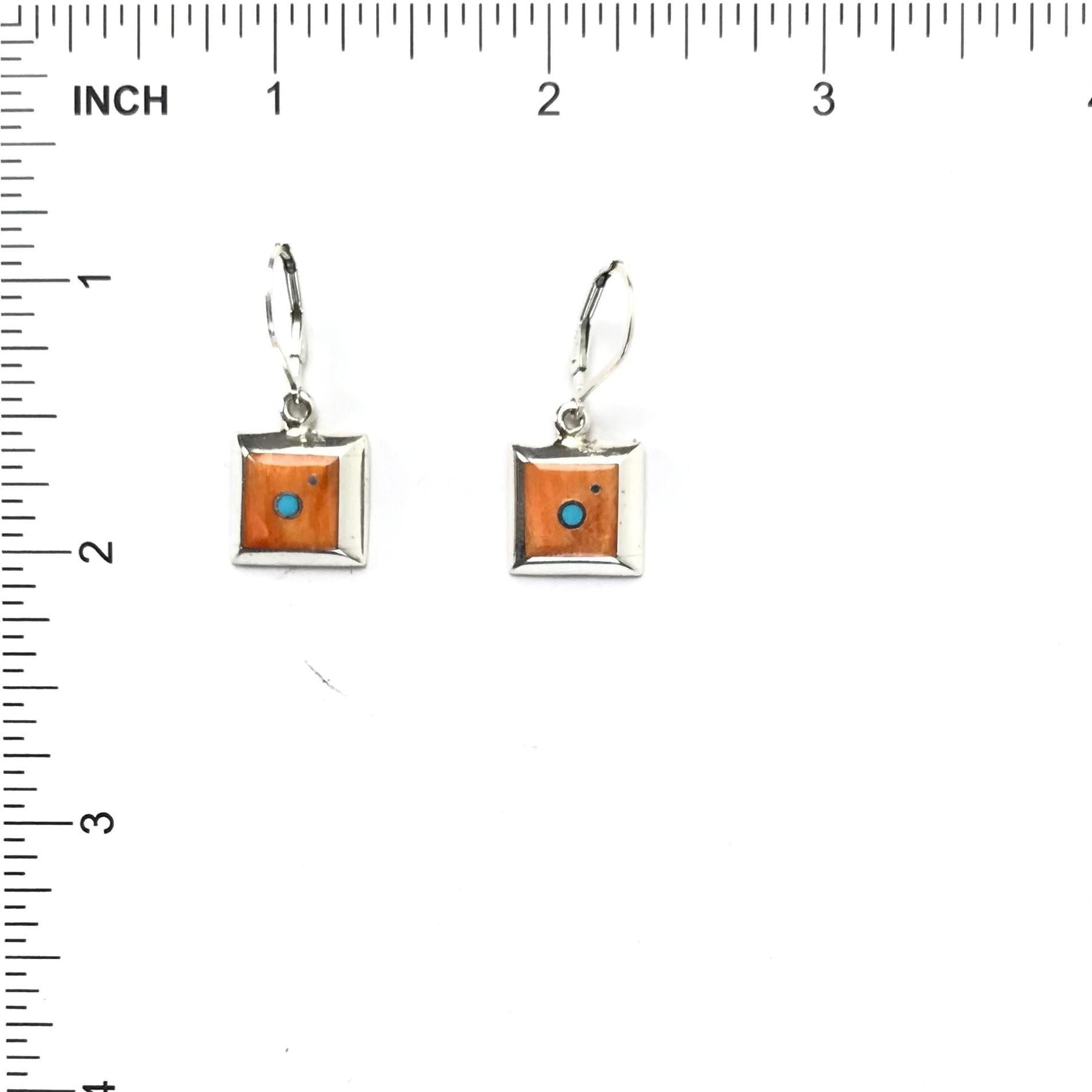 Veronica Benally Orange Spiny Oyster Shell Earrings-Indian Pueblo Store