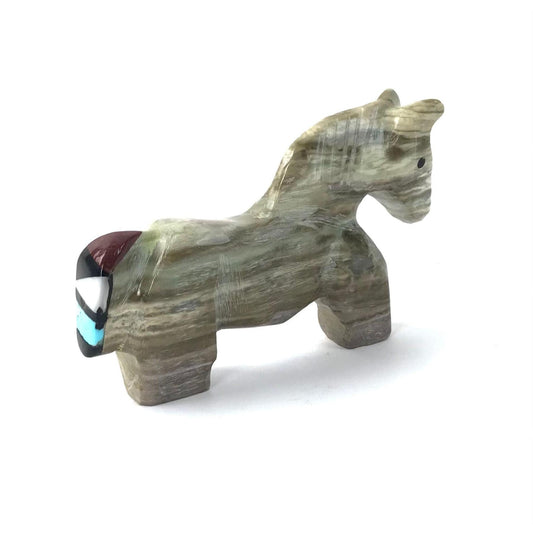 Steven Natachu Onyx Horse Fetish Carving-Indian Pueblo Store