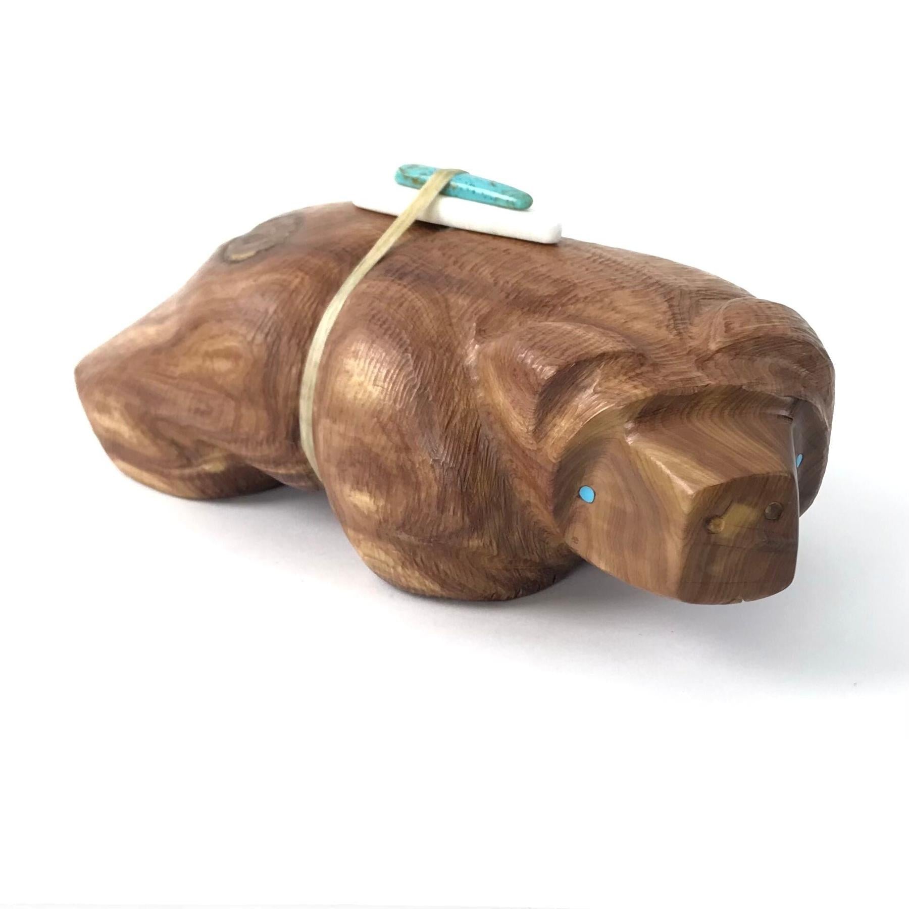 Herbert Halate Large Cedar Bear Fetish Carving-Indian Pueblo Store