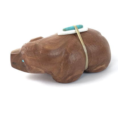 Herbert Halate Large Cedar Bear Fetish Carving-Indian Pueblo Store