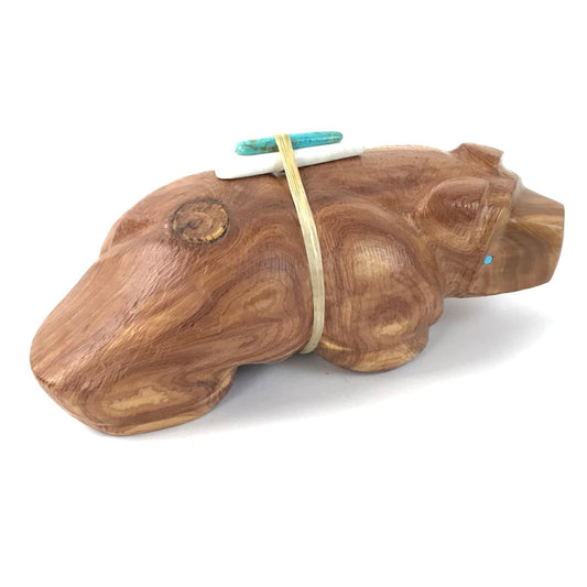 Herbert Halate Large Cedar Bear Fetish Carving-Indian Pueblo Store