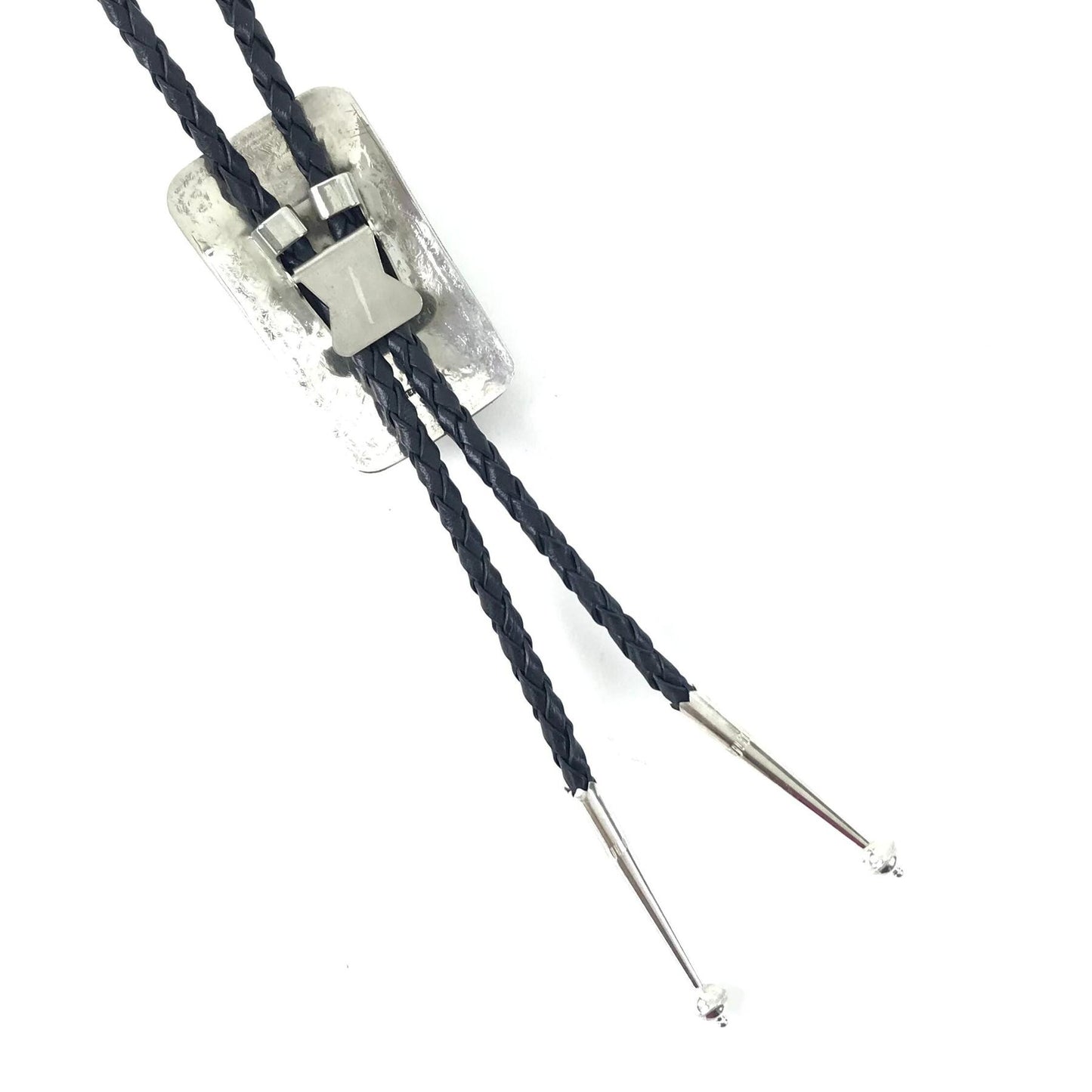 Wilbur Myers Turquoise and Coral Stamped Bolo Tie-Indian Pueblo Store