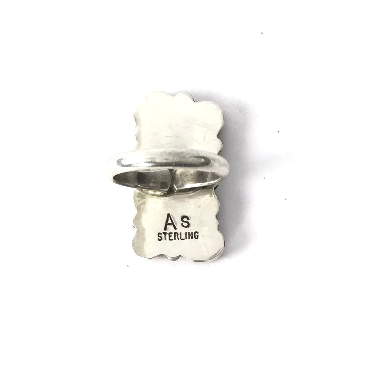 Anna Spencer Coral Rectangle Cluster Ring-Indian Pueblo Store