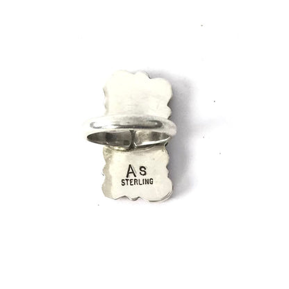 Anna Spencer Coral Rectangle Cluster Ring-Indian Pueblo Store