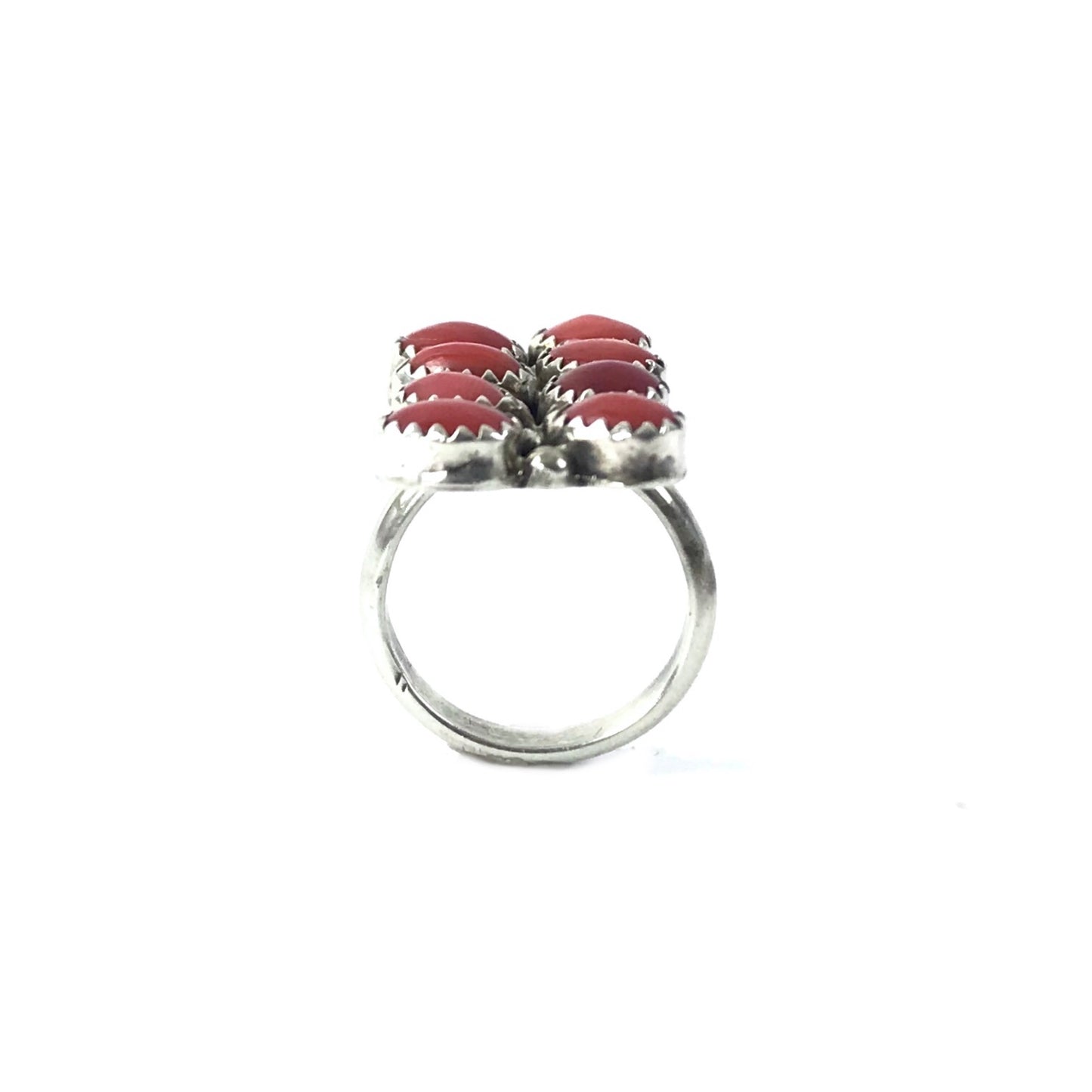 Anna Spencer Coral Rectangle Cluster Ring-Indian Pueblo Store