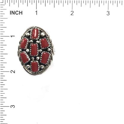 Margie Chee Coral Cluster Ring-Indian Pueblo Store