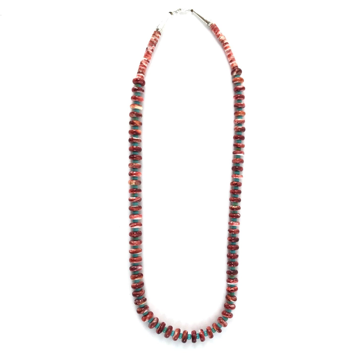 Robert L. Coriz Spiny Oyster Shell and Turquoise Necklace and Earring Set-Indian Pueblo Store
