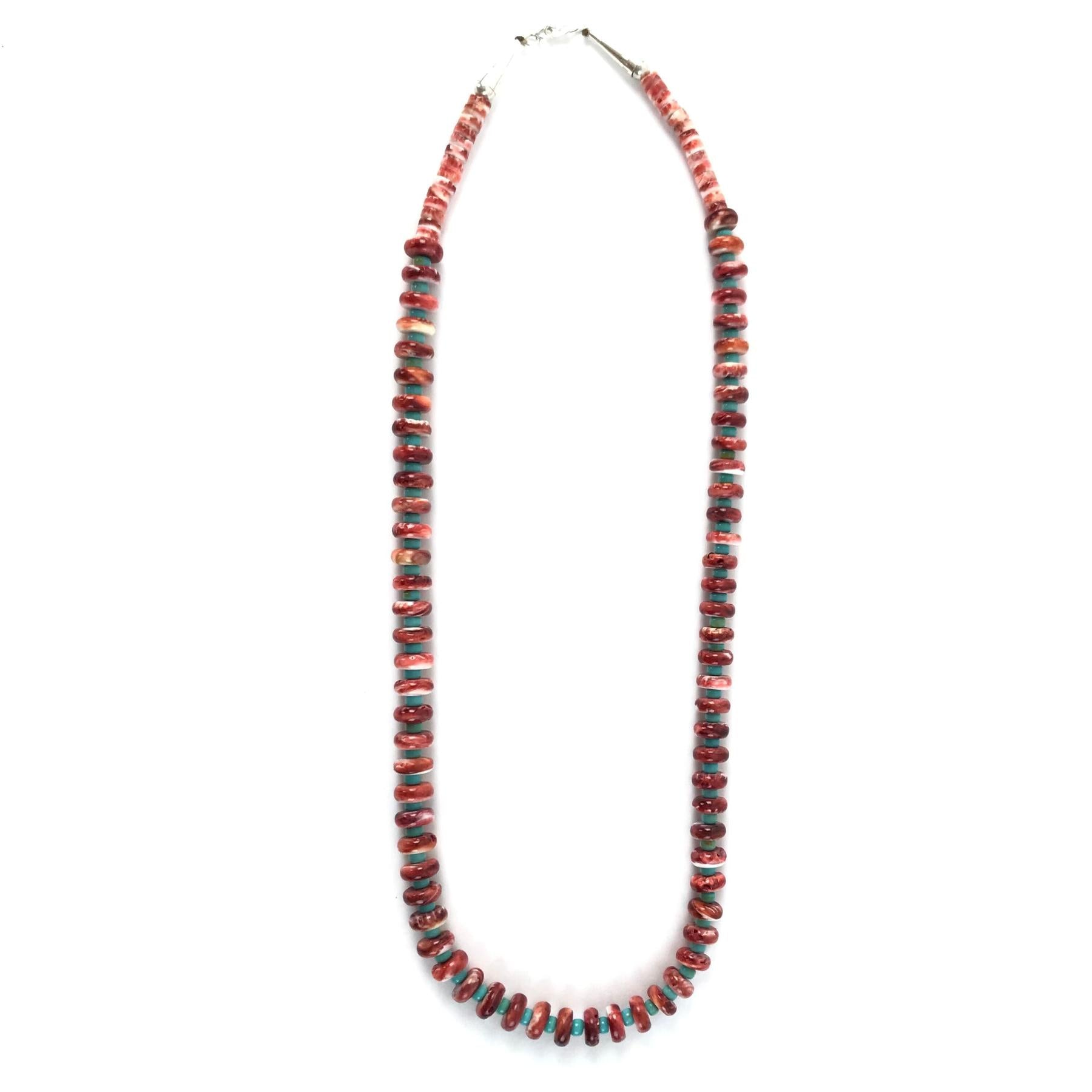 Robert L. Coriz Spiny Oyster Shell and Turquoise Necklace and Earring Set-Indian Pueblo Store