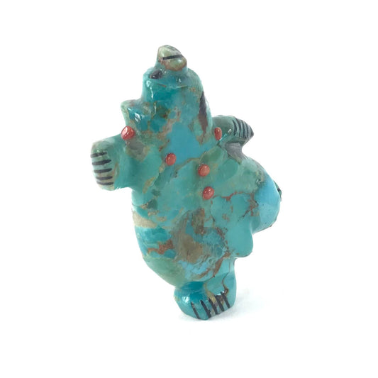 Claudia Peina Turquoise Dancing Bear Fetish Carving-Indian Pueblo Store