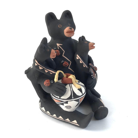 Carol Lucero Gachupin Bear Storyteller with Two Cubs-Indian Pueblo Store