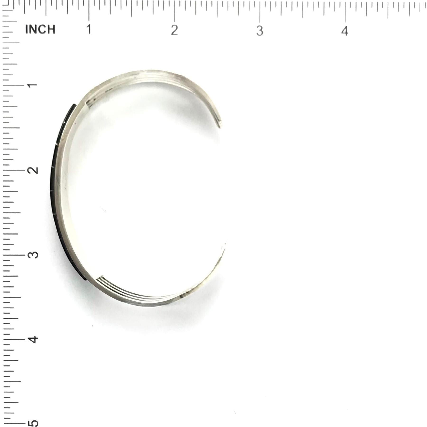 Anson and Letitia Wallace Jet Triple Row Inlay Bracelet-Indian Pueblo Store