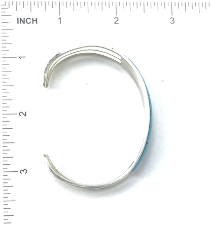 Anson Wallace Triple Row Inlay Bracelet-Turquoise-Indian Pueblo Store