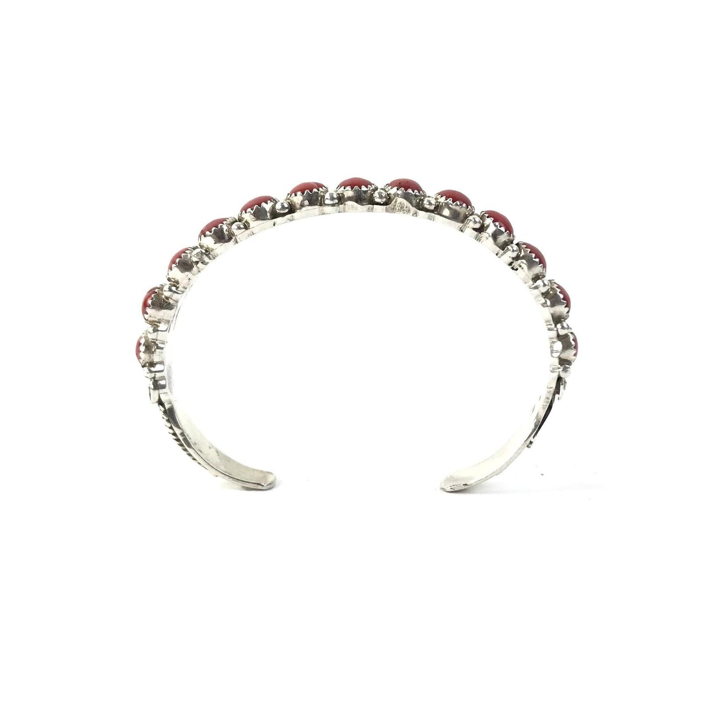 Arnold Maloney Coral Navajo-Style Petit Point Bracelet-Indian Pueblo Store