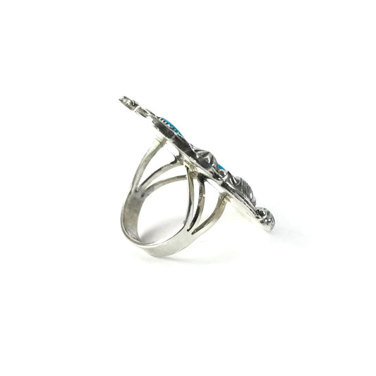 Harold Becenti Turquoise Oval RIng-Indian Pueblo Store