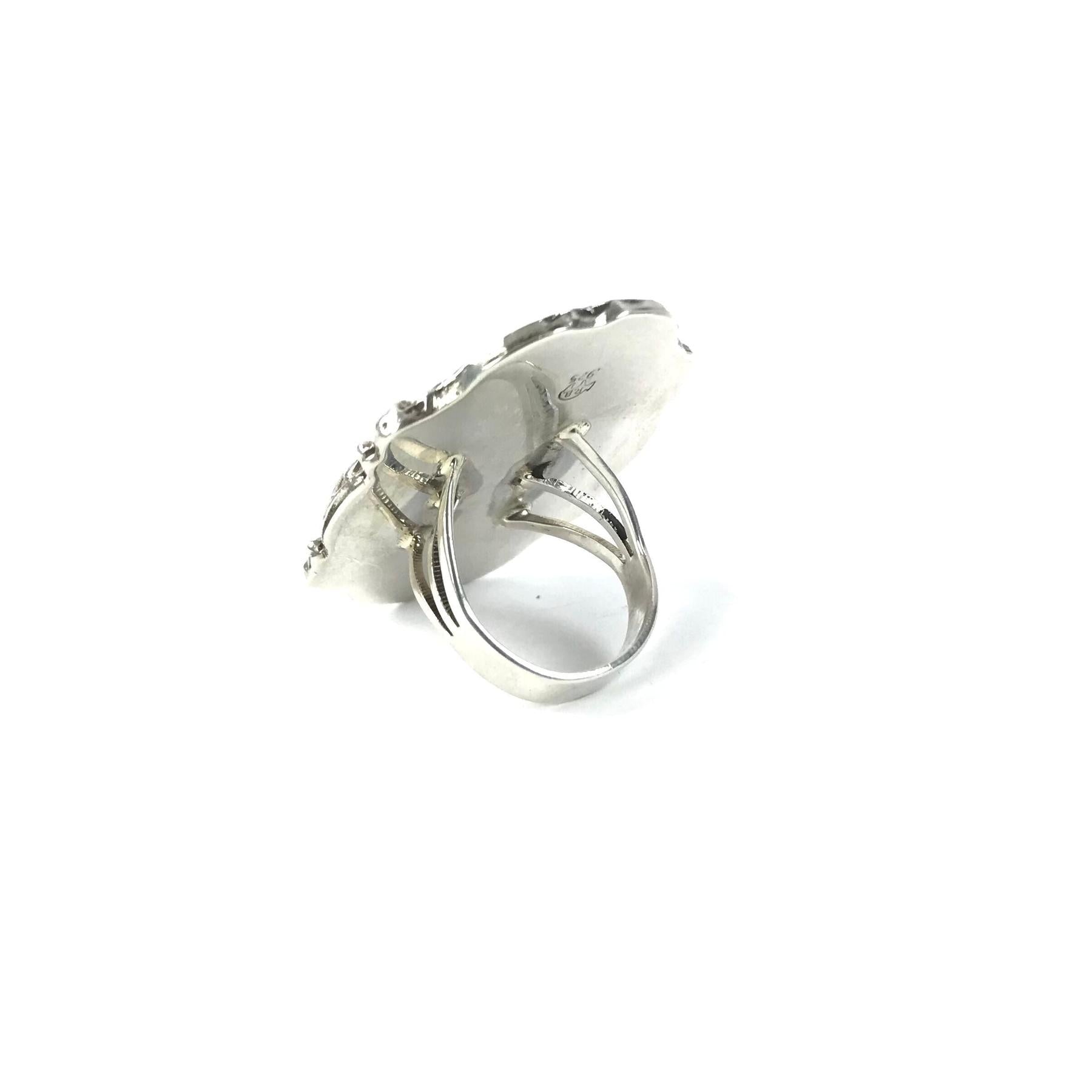 Harold Becenti Turquoise Oval RIng-Indian Pueblo Store