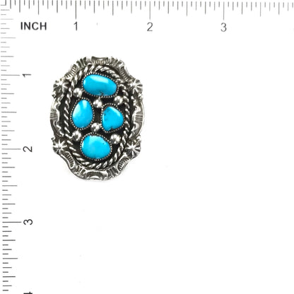 Harold Becenti Turquoise Oval RIng-Indian Pueblo Store