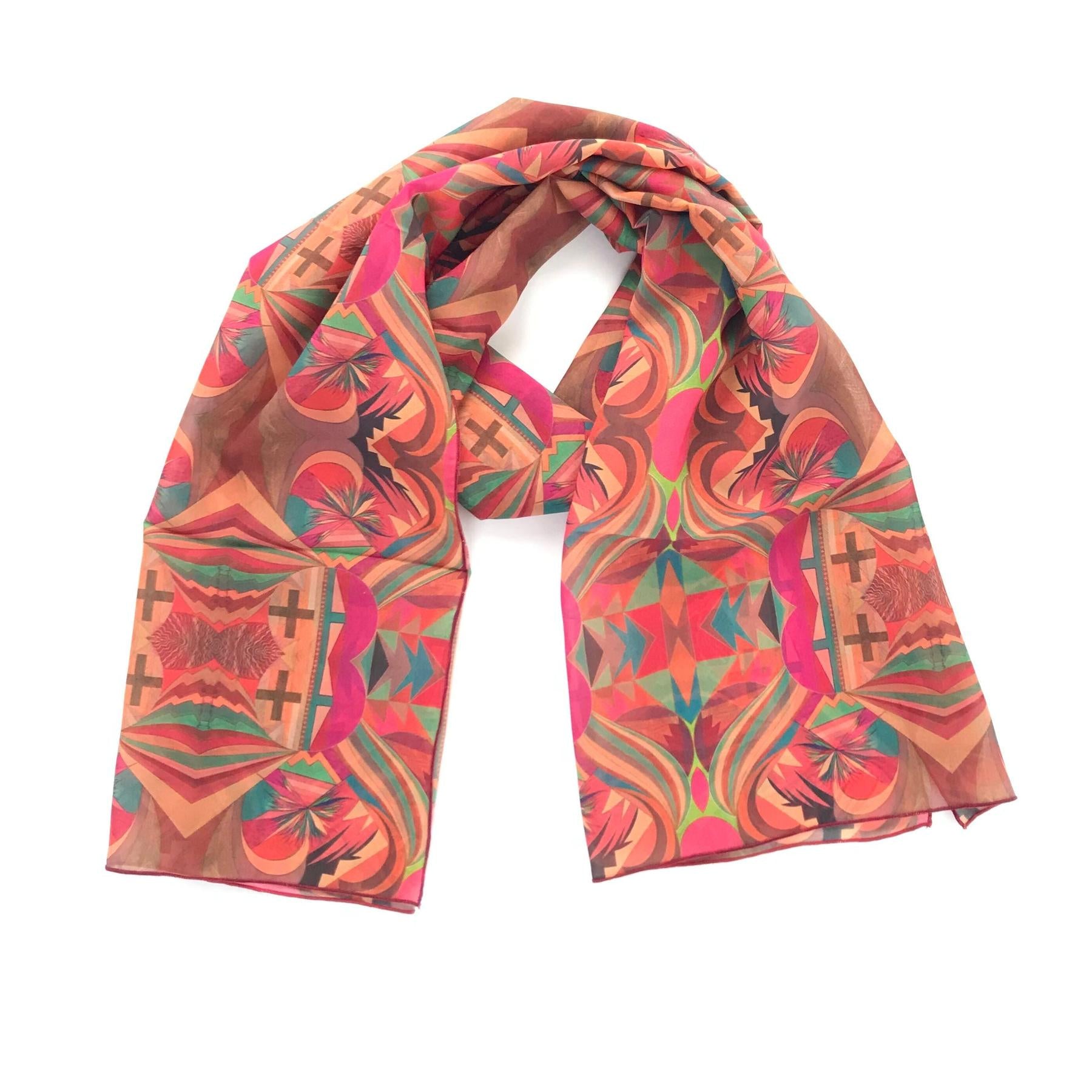 Michelle Tsosie Sisneros Chiffon Scarves-Indian Pueblo Store