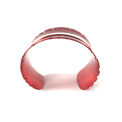 Michael and Elizabeth Kirk Red Feather Wide Bracelet-Indian Pueblo Store