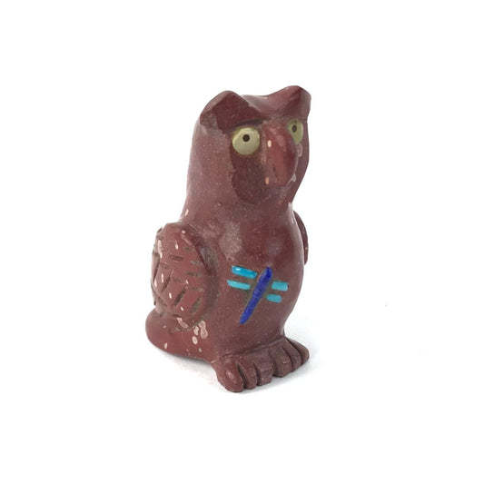 Clissa Martin Pipestone Owl Fetish Carving-Indian Pueblo Store