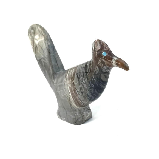 Cody Nastacio Picasso Marble Roadrunner Fetish Carving-Indian Pueblo Store