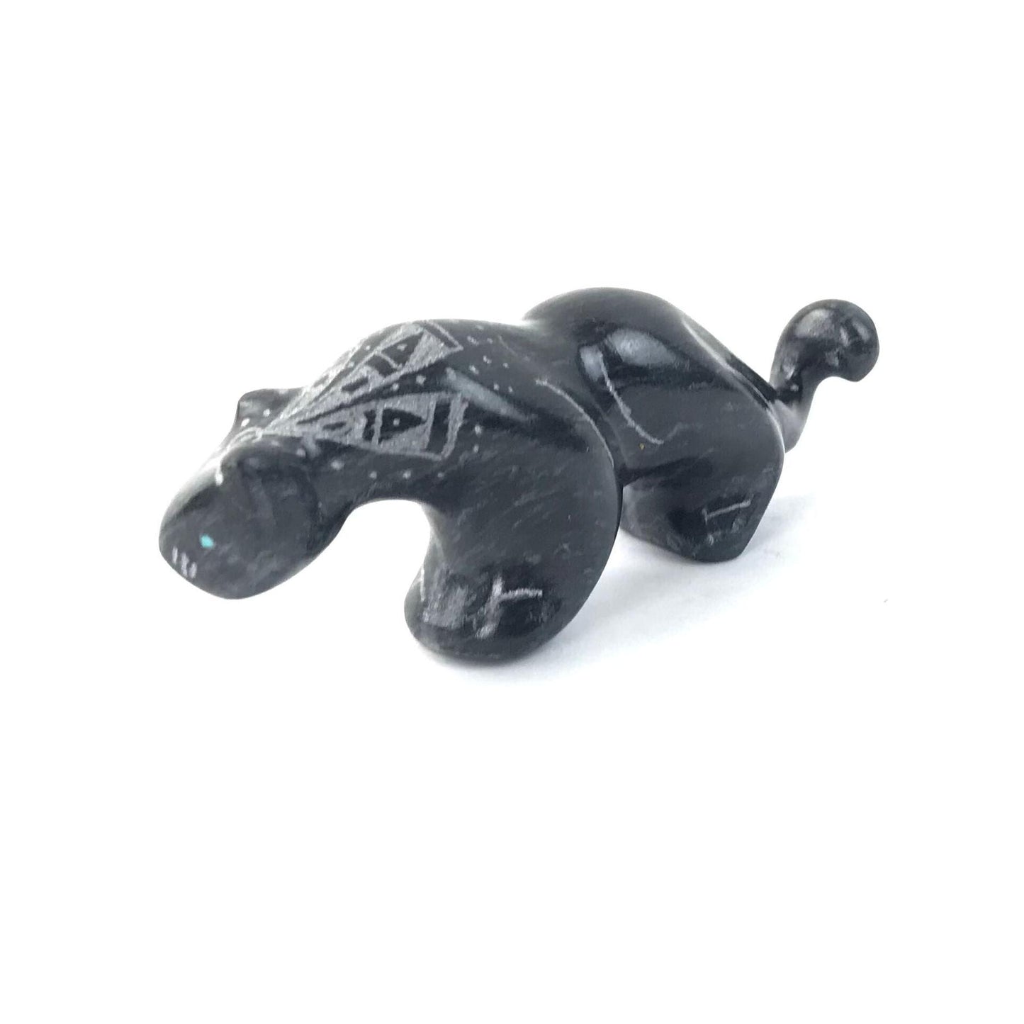 Curtis Garcia Etched Marble Mountain Lion Fetish Carving-Indian Pueblo Store