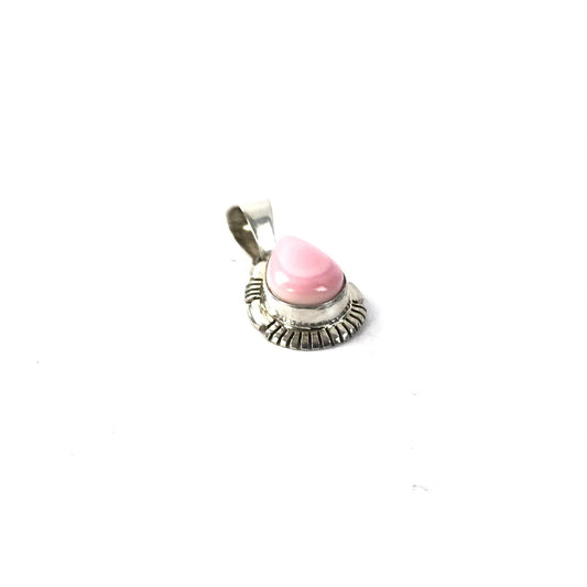 Nila Johnson Pink Conch Shell Teardrop Pendant-Indian Pueblo Store