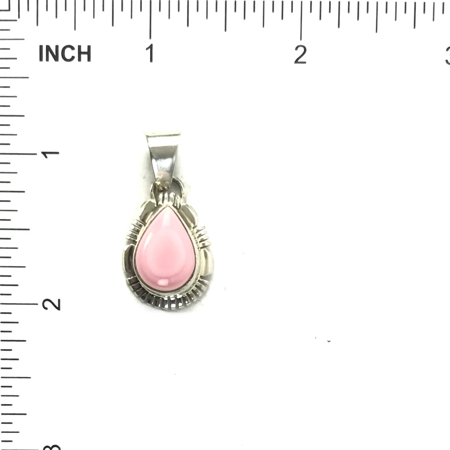 Nila Johnson Pink Conch Shell Teardrop Pendant-Indian Pueblo Store