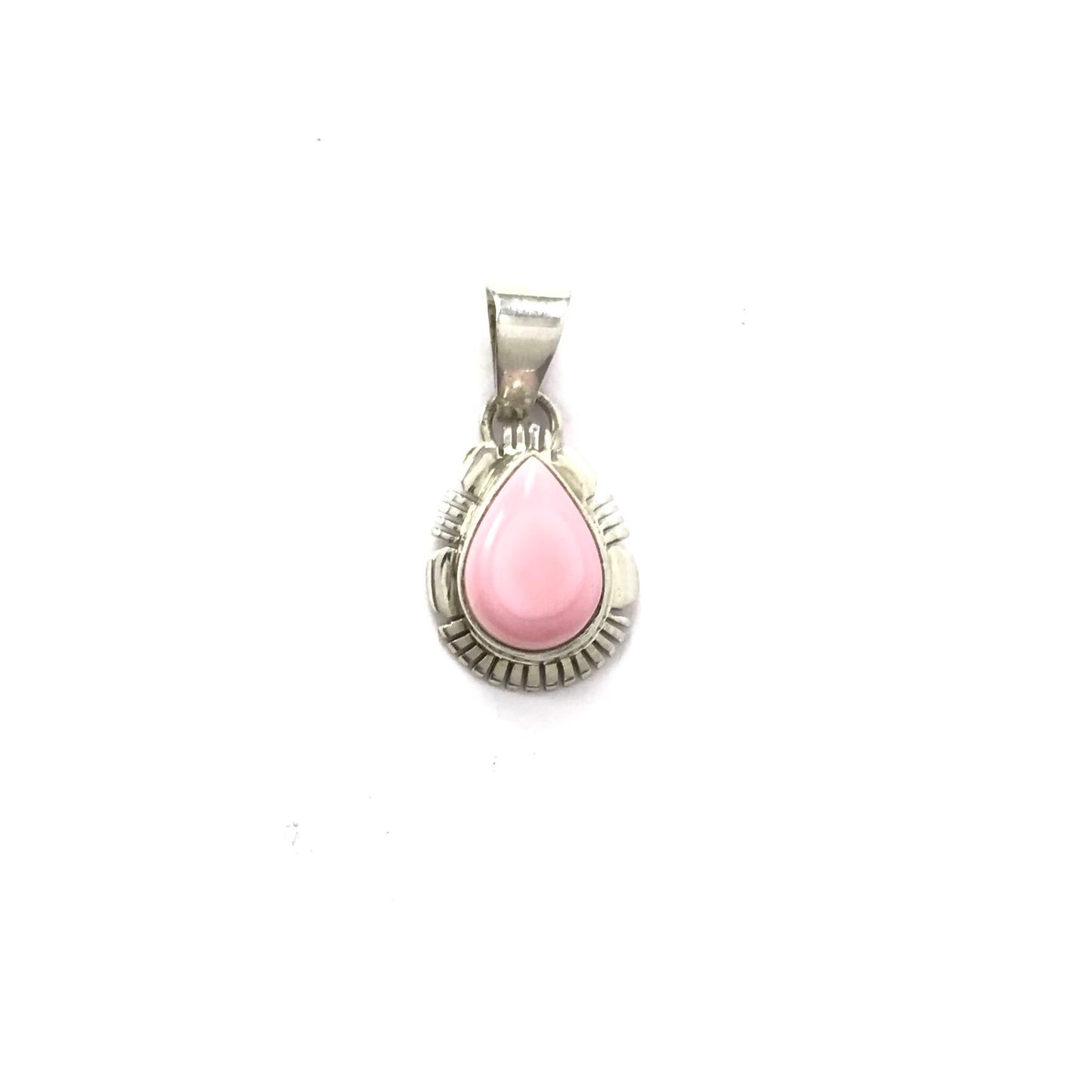 Nila Johnson Pink Conch Shell Teardrop Pendant-Indian Pueblo Store