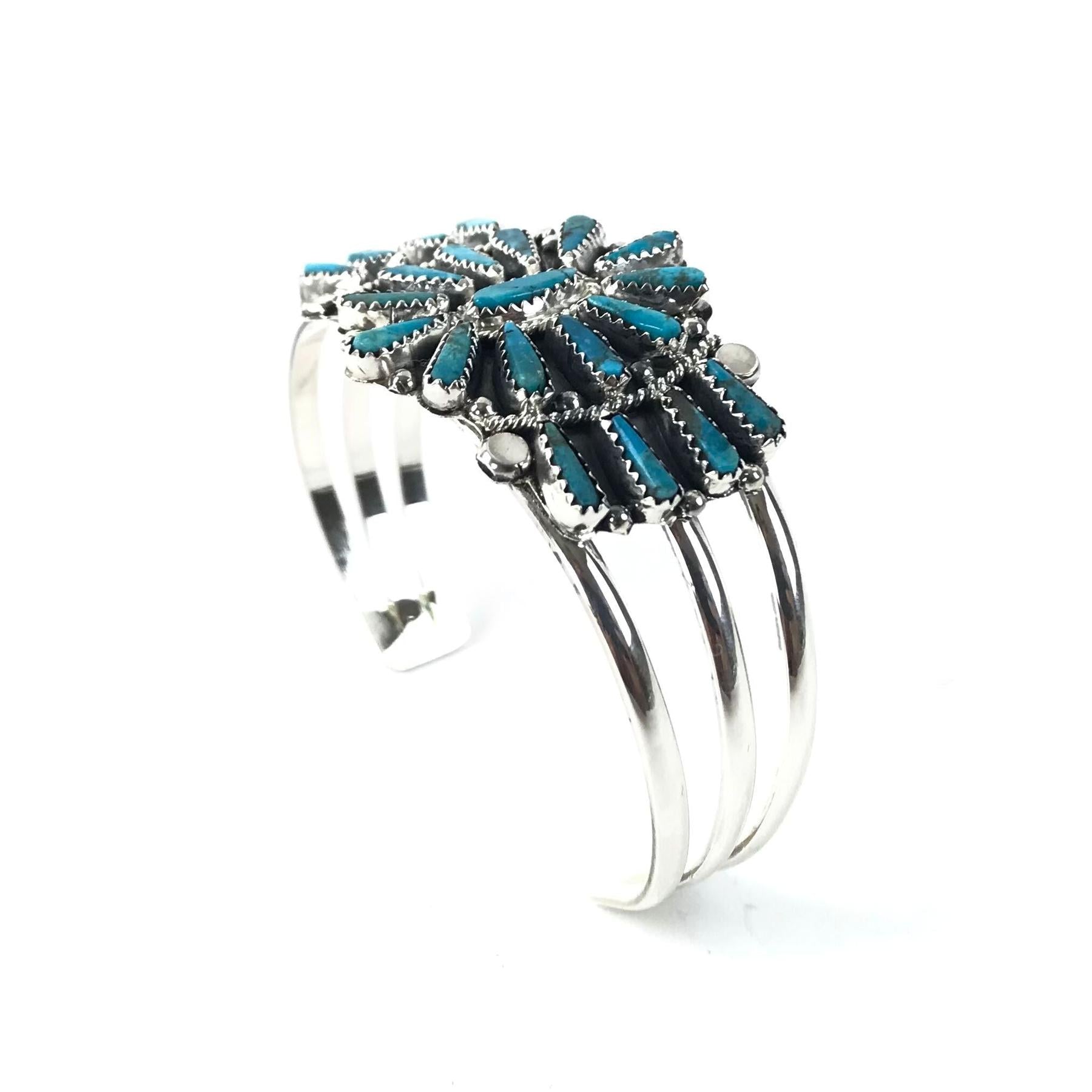 Tommy Lowe Turquoise Petit Point Cluster Bracelet-Indian Pueblo Store