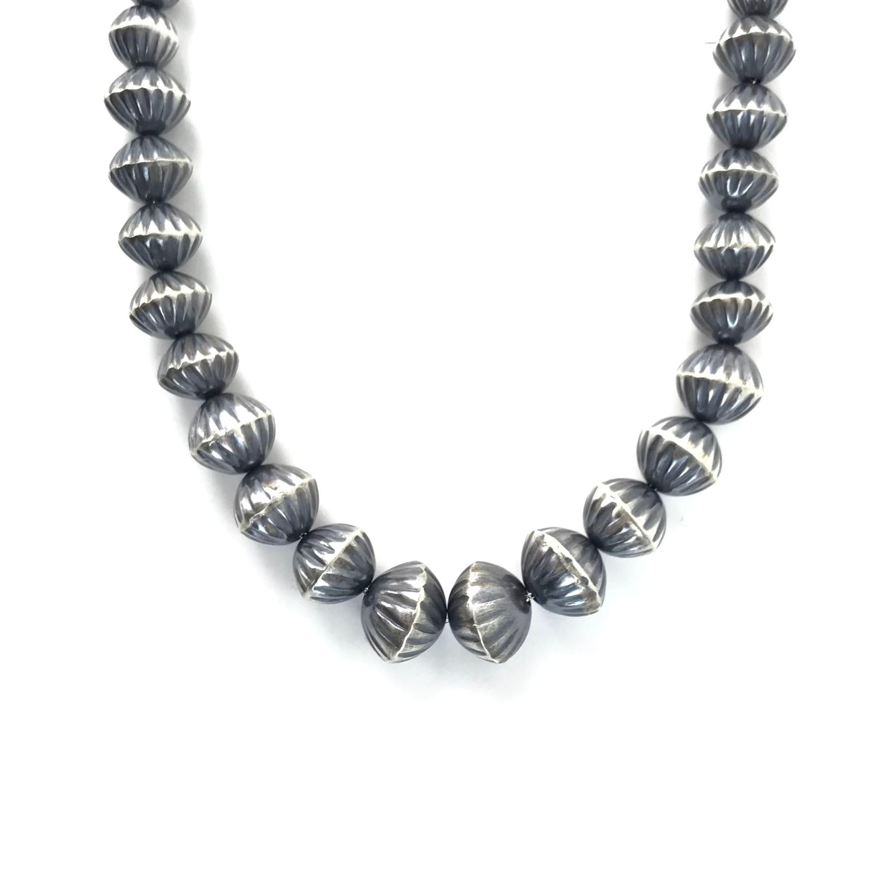 Virginia Tso Graduated Fluted Earring and Necklace Set-Indian Pueblo Store