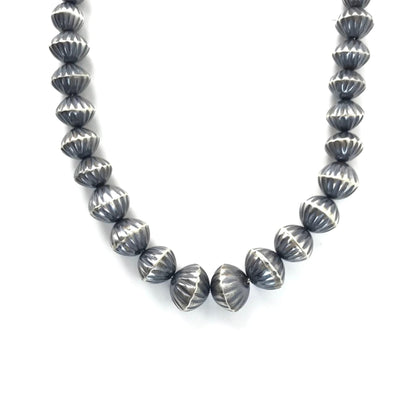 Virginia Tso Graduated Fluted Earring and Necklace Set-Indian Pueblo Store