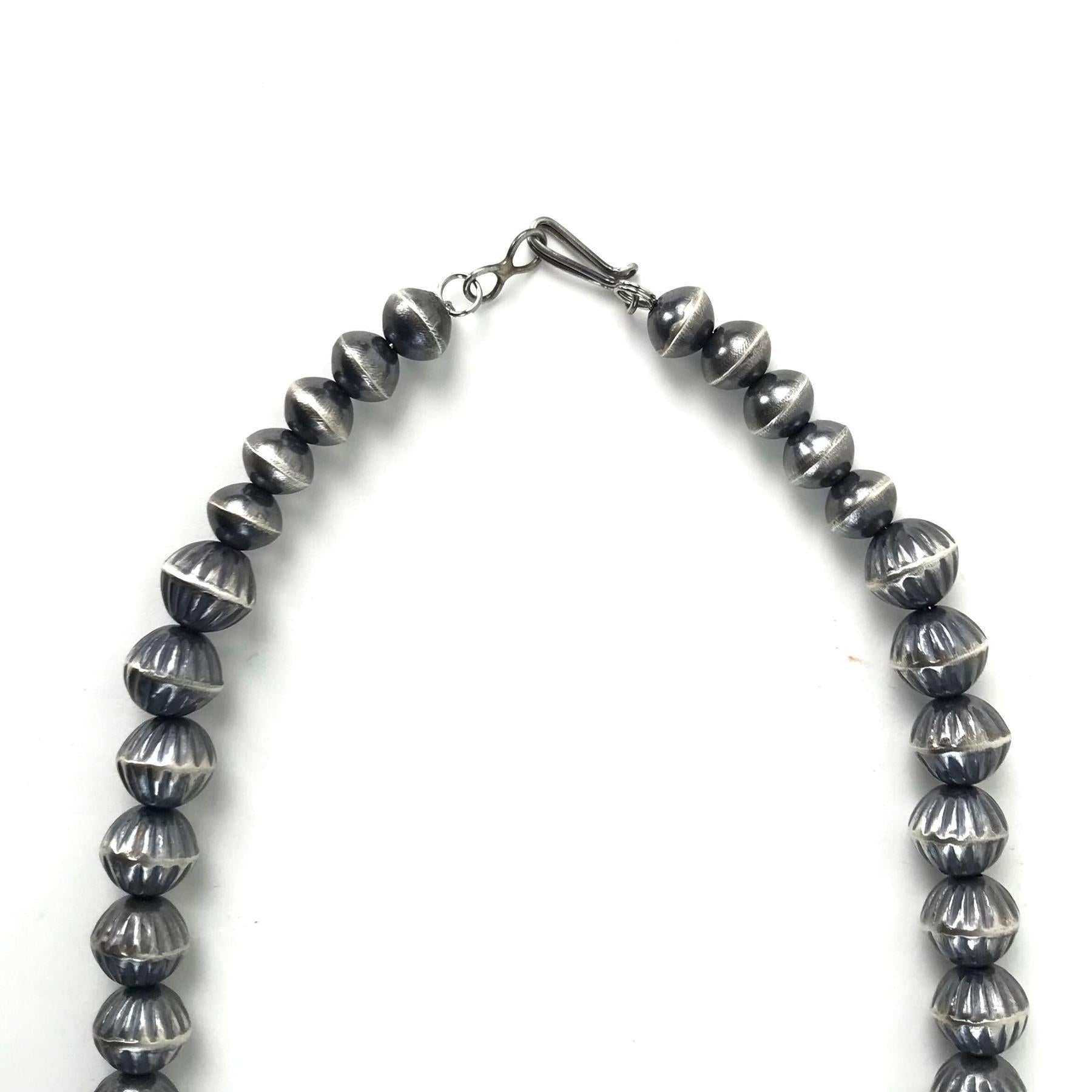 Virginia Tso Graduated Fluted Earring and Necklace Set-Indian Pueblo Store