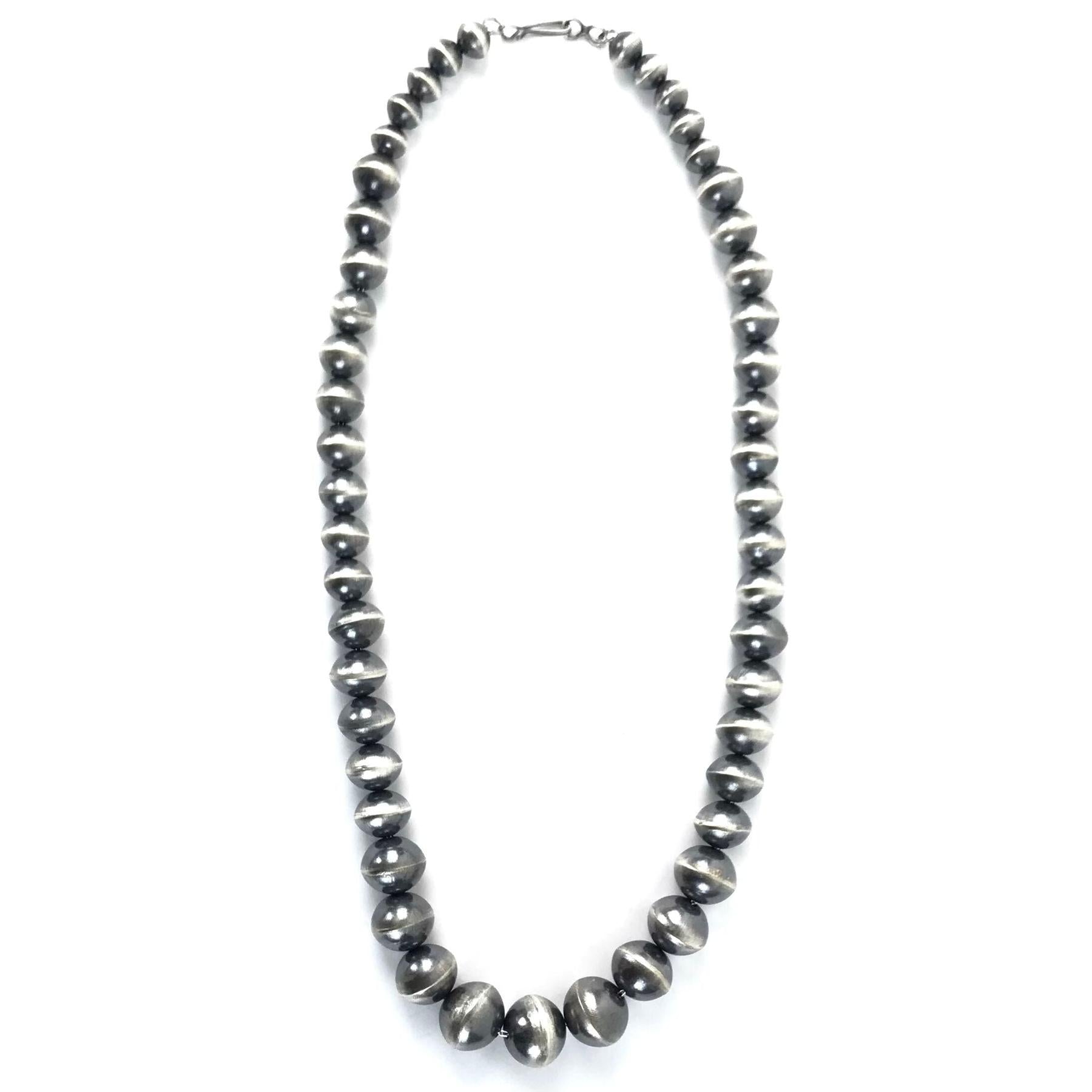 Virgina Tso Graduated Antiqued Bead Necklace and Earring Set-Indian Pueblo Store