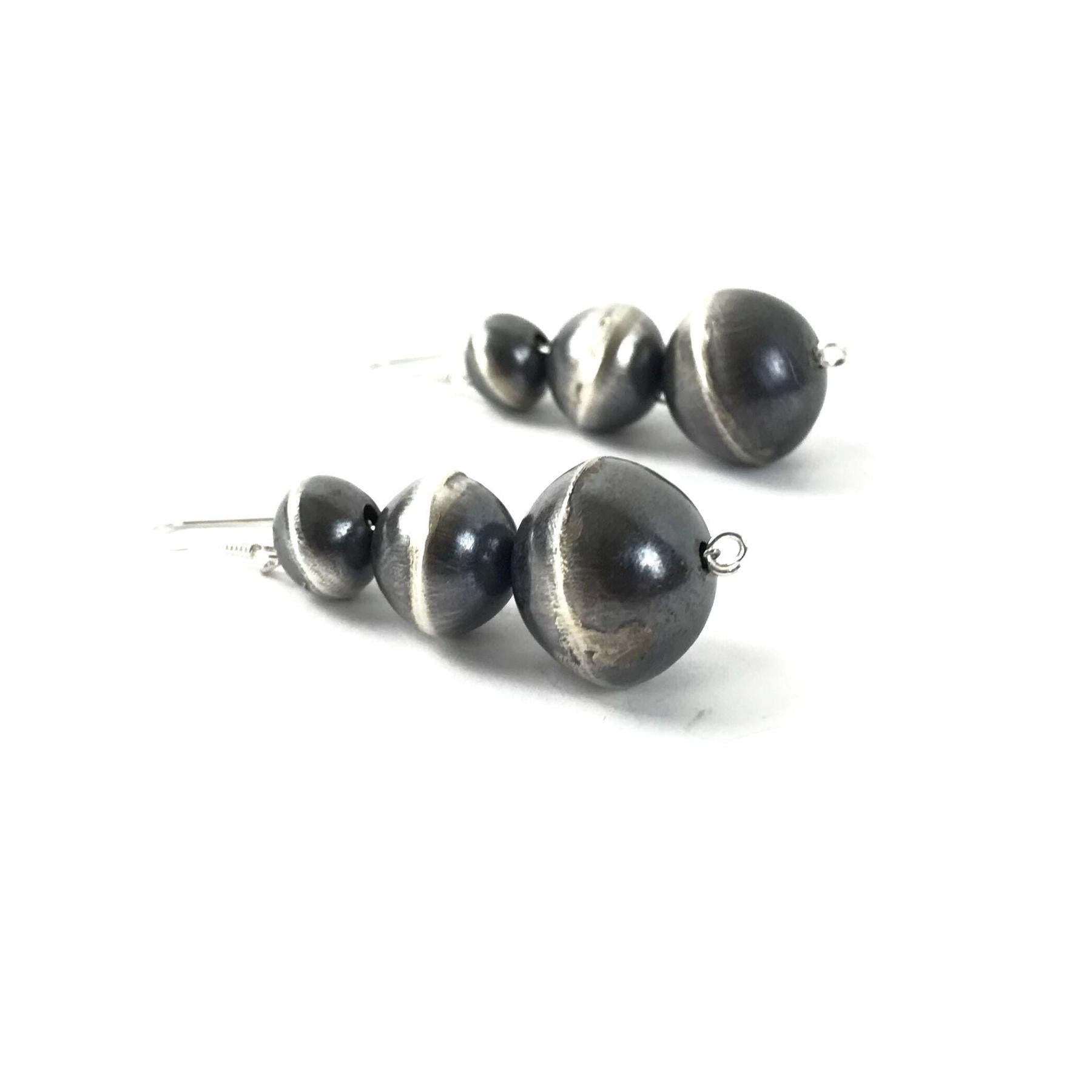 Virgina Tso Graduated Antiqued Bead Necklace and Earring Set-Indian Pueblo Store