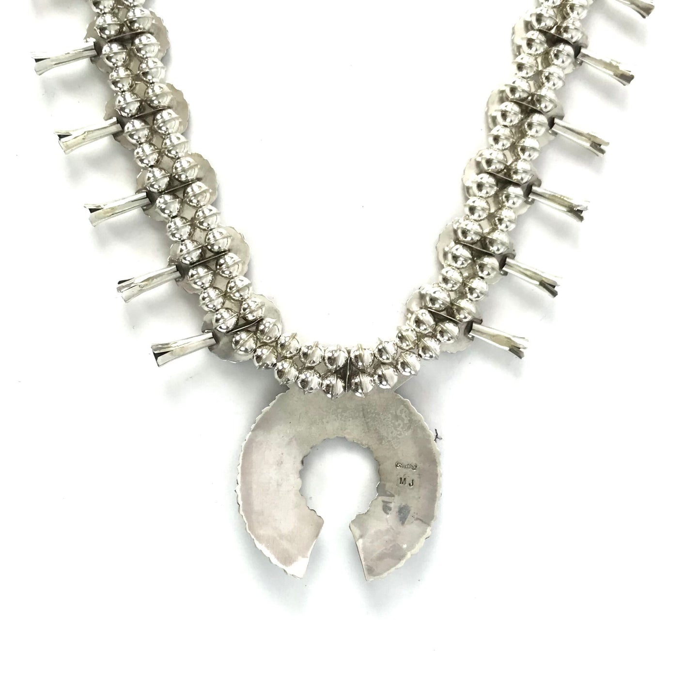 Marcella James Turquoise Squash Blossom Necklace and Earring Set