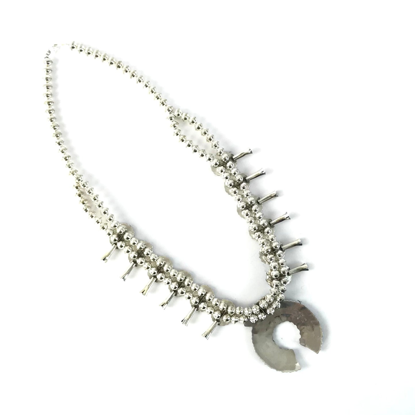 Marcella James Turquoise Squash Blossom Necklace and Earring Set