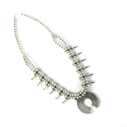 Marcella James Turquoise Squash Blossom Necklace and Earring Set