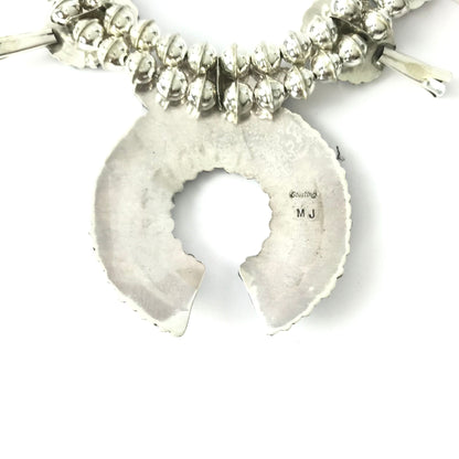 Marcella James Turquoise Squash Blossom Necklace and Earring Set